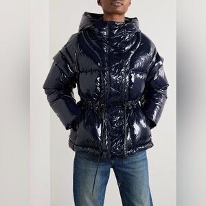ULLA JOHNSON Rhodes convertible padded glossed-shell jacket BLUE NWT Medium